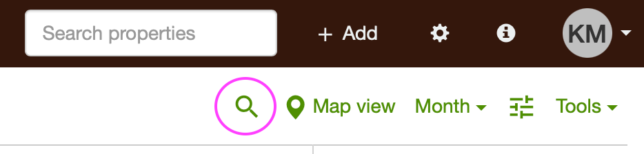 Schedule search field with a tag filter selected
