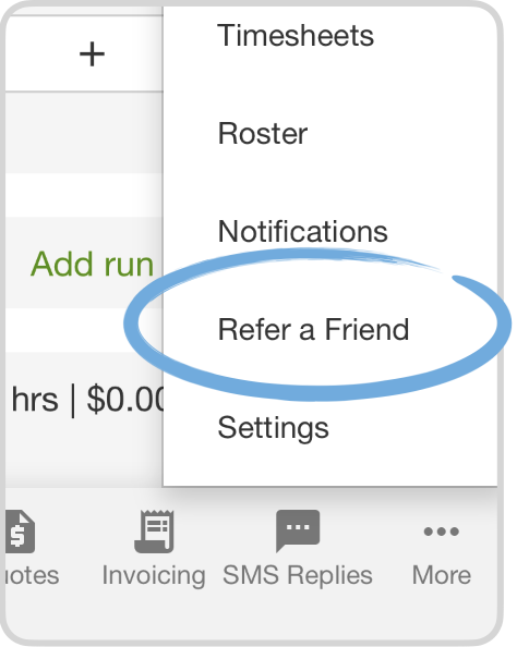 Refer a friend card with a shareable referral link