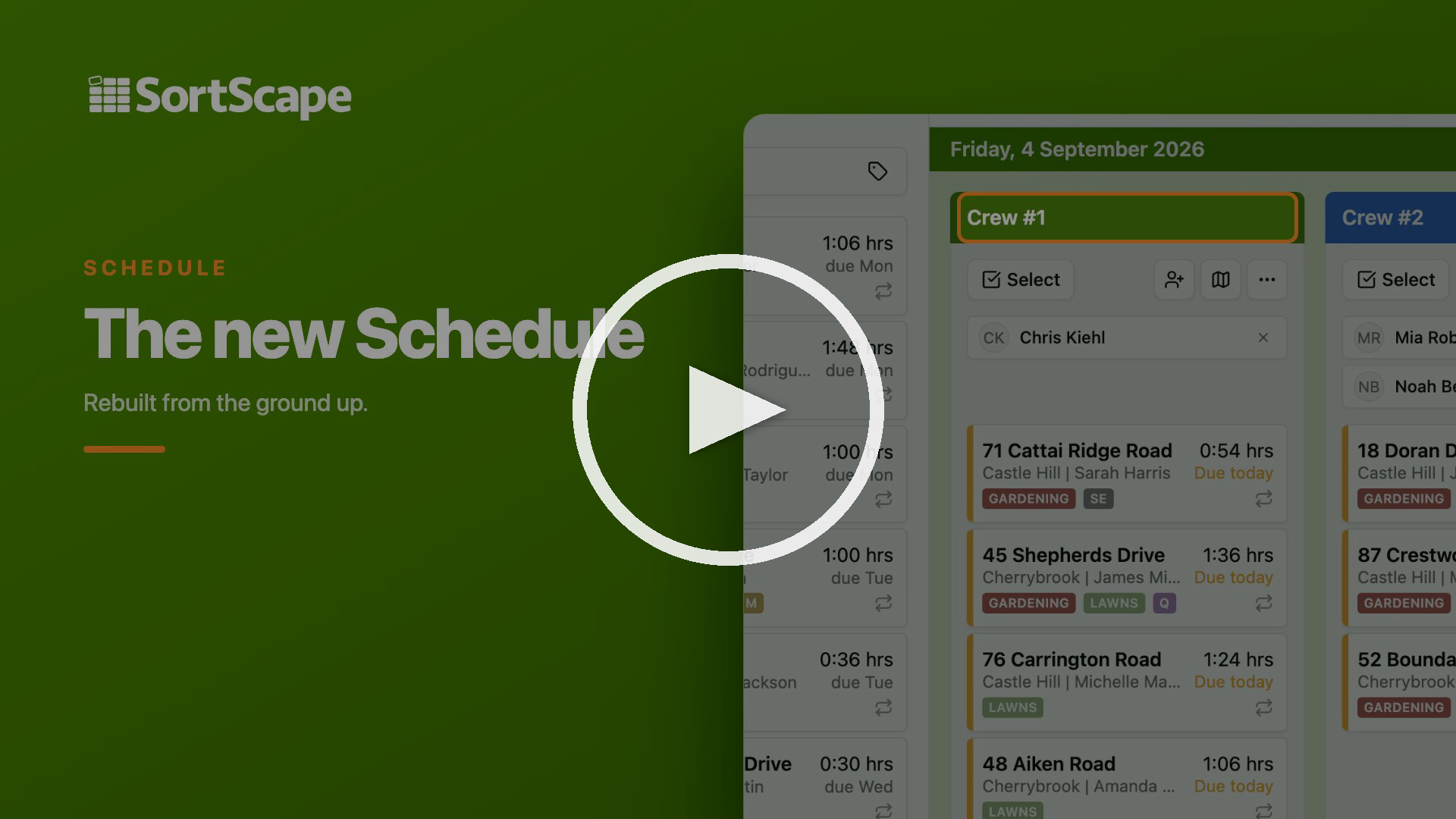 Video: the new schedule overview